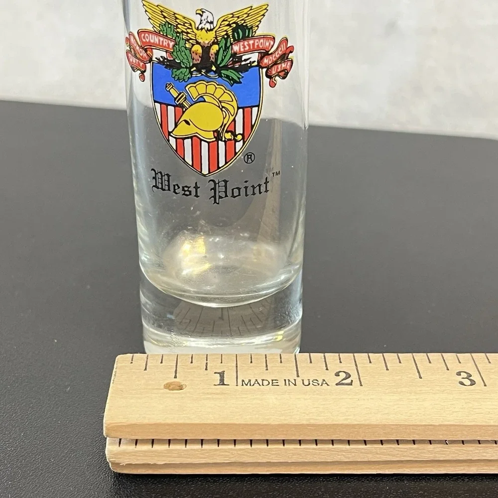 West Point US Army Military Academy  Tall Shooter Shot Glass Crest Design